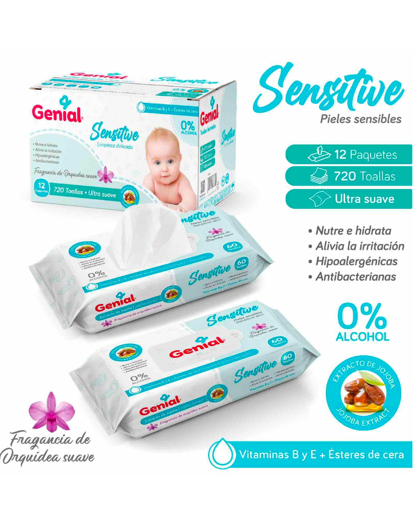 TOALLAS HUMEDAS PIELES SENSIBLES 60 UND GN-SBW55-60