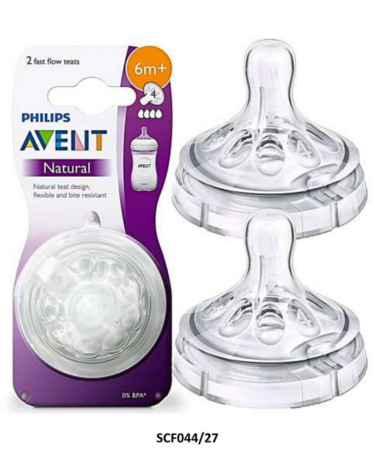 Tetinas Natural 2.0 Flujo Rápido  6m+ AVENT (Empaque de 2)