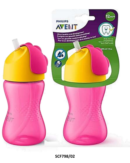 Vaso con pitillo y Asa 10 oz Niña AVENT