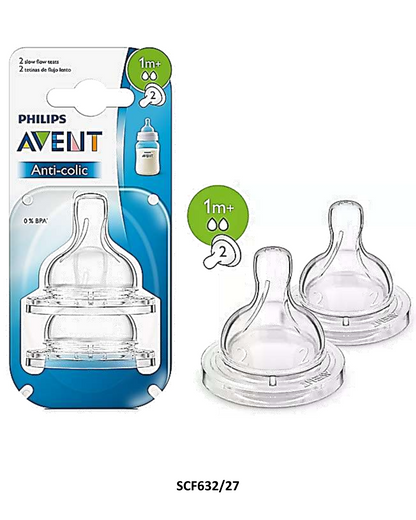 Tetinas Classic Flujo Lento 1m+ AVENT (Empaque de 2)